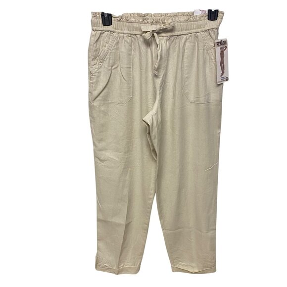 Rewash Womens Linen Pants With Drawstring Waist & Pockets M NWT - Picture 1 of 7